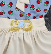 فستان بناتي رمضاني قطعتين مع فيونكا من الامام والخلف ومطاطه راس واكسسوار - 827